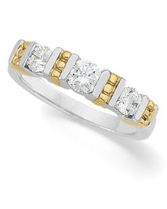 Bridal Anniversary Band 14K Yellow Gold 3/4 Ctw
