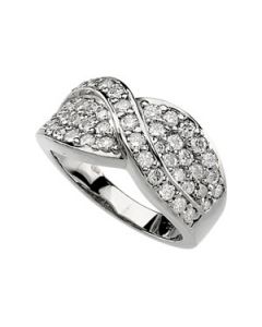 Diamond Fashion Ring 14K White Gold 1 3/8 Cttw