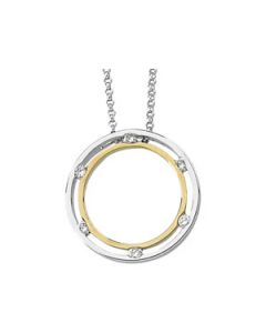 Two Tone Diamond Necklace 14K White/Yellow Gold 1/5Cttw Two Tone Diamond Fashion Necklace