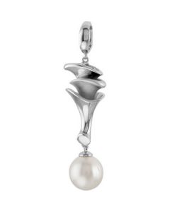 Pendant Enhancer With 11Mm Pearl Sterling Silver  53.00X16.00 Mm Pendant Enhancer W/Pearl