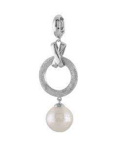 Pendant Enhancer With 12Mm Pearl Sterling Silver  50.50X19.00 Mm Pendant Enhancer W/Pearl