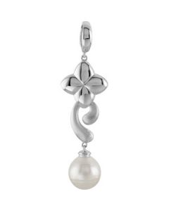 Pendant Enhancer With 11Mm Pearl Sterling Silver  53.00X16.50 Mm Pendant Enhancer W/Pearl