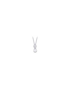 14kt White 8mm Freshwater Cultured Pear & 1/10 CTW Diamond 18