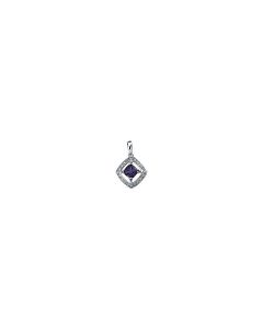 14kt White Amethyst & 1/10 CTW Diamond Pendant
