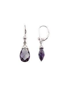 14kt White Amethyst Briolette Earrings