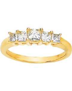Created Moissanite Anniversary Band 14K Yellow Gold 9/10 Cttw