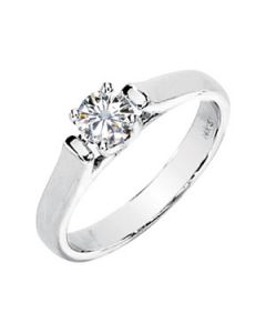 Created Moissanite Solitaire Engagement Ring 14K Yellow Gold 08.00 Mm 2 Ct Created Moissanite Engagement Ring