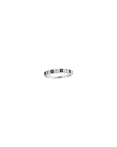 Blue Sapphire & Diamond Anniversary Band