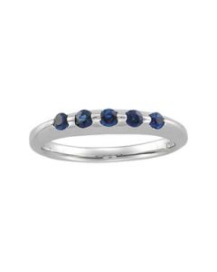Anniversary Band Genuine Sapphire 14K White Gold Size 07.00 Anniversary Band Genuine Sapphire