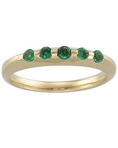 Anniversary Band Genuine Emerald 14K Yellow Gold Size 07.00 Anniversary Band Genuine Emerald