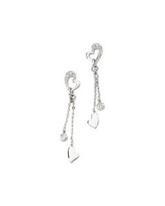 Diamond Heart Earring 14K White Gold Pair 1/10 Ct Tw Diamond Heart Earring