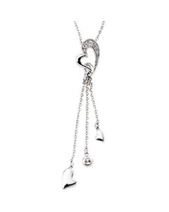 Diamond Heart Necklace 14K White Gold 1/10 Ct Tw Diamond Heart Necklace
