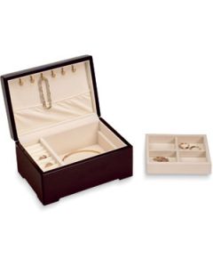 Dark Italian Inlay On Burlwood Jewelry Chest N\A  