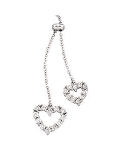Diamond Heart Necklace 14K White Gold 1/2 Ct Tw Diamond Heart Necklace