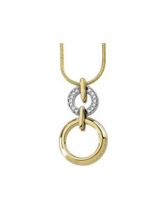 Two Tone Diamond Pendant 14K Yellow/White Gold .07 Cttw