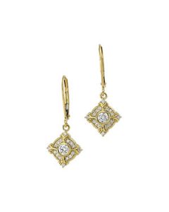 Diamond Lever Back Earring 14K Yellow Gold Pair 1/2Cttw