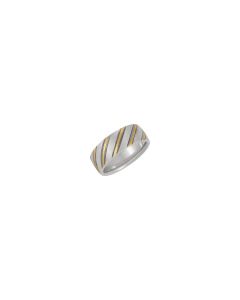 7mm Two Tone Domed Band with Black Rhodium