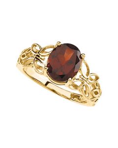 Genuine Mozambique Garnet Ring 14K Yellow Gold 10.00X08.00Mm;P;Genuine Mozambique Garnet Ring