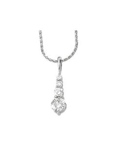 Journey Diamond Pendant 14K White Gold 1 Cttw
