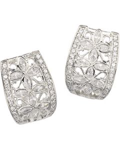 Cubic Zirconia Earring Sterling Silver  Pair Cubic Zirconia Earring