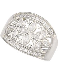 Cubic Zirconia Ring Sterling Silver  Size 08.00 Cubic Zirconia Ring