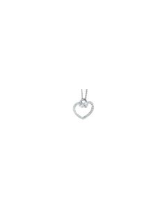 Sterling Silver Cubic Zirconia Heart 18