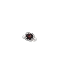 Genuine Mozambique Garnet & Diamond Ring