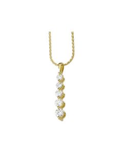 Journey Diamond Pendant 14K Yellow Gold 
