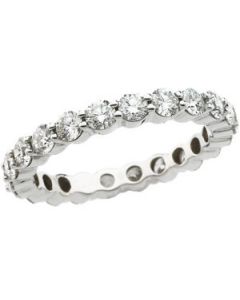 Bridal Eternity Band 14K White Gold 02.00 Ct Tw Size 08.50 Bridal Eternity Band