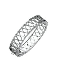 Diamond Bangle Bracelet 14K White Gold 5 1/4 Ct Tw Diamond Bangle Bracelet