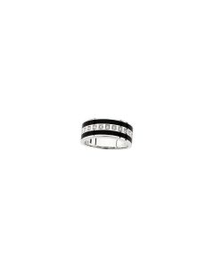14kt White Onyx & 1/5 CTW Diamond Ring Size 11