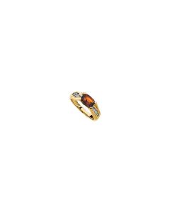 14kt Yellow Madeira Citrine & 1/5 CTW Diamond Ring