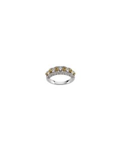 Yellow & White Diamond Anniversary Band