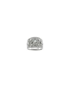 14kt White 1 1/3 CTW Diamond Infinity-Inspired Anniversary Band