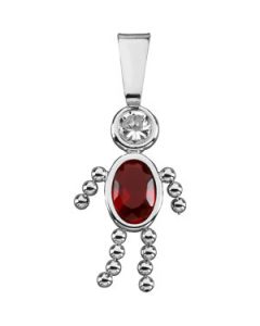 Boy Pendant W/Cz & Oval Imitation Birthstone 14K Yellow Gold November
