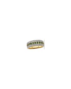 14kt Two-Tone Emerald & 1/5 CTW Diamond Anniversary Band