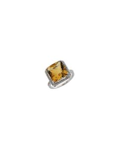 Genuine Citrine & Diamond Ring