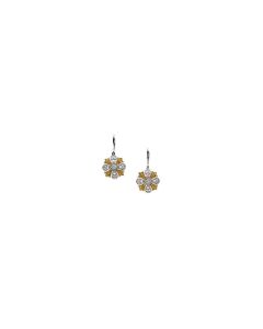 Natural Yellow & White Diamonds Lever Back Earrings