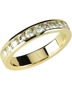 Created Moissanite Anniversary Band 14K Yellow Gold Size 07.00/02.25 Mm Created Moissanite Anniversary Band