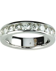 Created Moissanite Anniversary Band 14K White Gold 