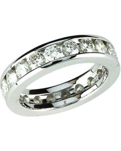 Created Moissanite Anniversary Band 14K Yellow Gold 