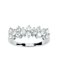 Created Moissanite Anniversary Band 14K White Gold 