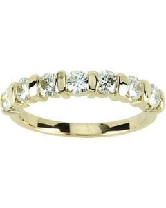 Created Moissanite Anniversary Band 14K Yellow Gold 03.00 Mm=.10 Ct