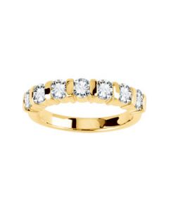Created Moissanite Anniversary Band 14K Yellow Gold 03.50 Mm=.15 Ct
