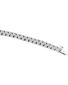 Created Moissanite Bracelet 14K White Gold 02.50 Mm=5 5/8 Cttw