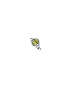 14kt White 1/6 CTW Diamond & 9x7mm Peridot Ring