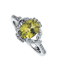 Diamond Ring Semi-Mount 14K White Gold 1/6 Cttw Semi 08.00X06.00 Diamond Ring Semi-Mount