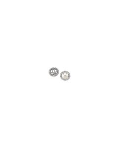 14kt White 5/8 CTW Diamond Earring Jackets for Pearls