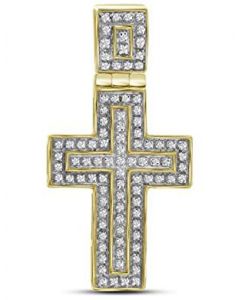 10kt Yellow Gold Mens Diamond Nefertiti Pharaoh Charm Pendant 1-1/3 Cttw 