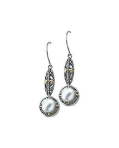 Freshwater Cultured Pearl Earring Sterling Silver & 14K Yellow Gold 